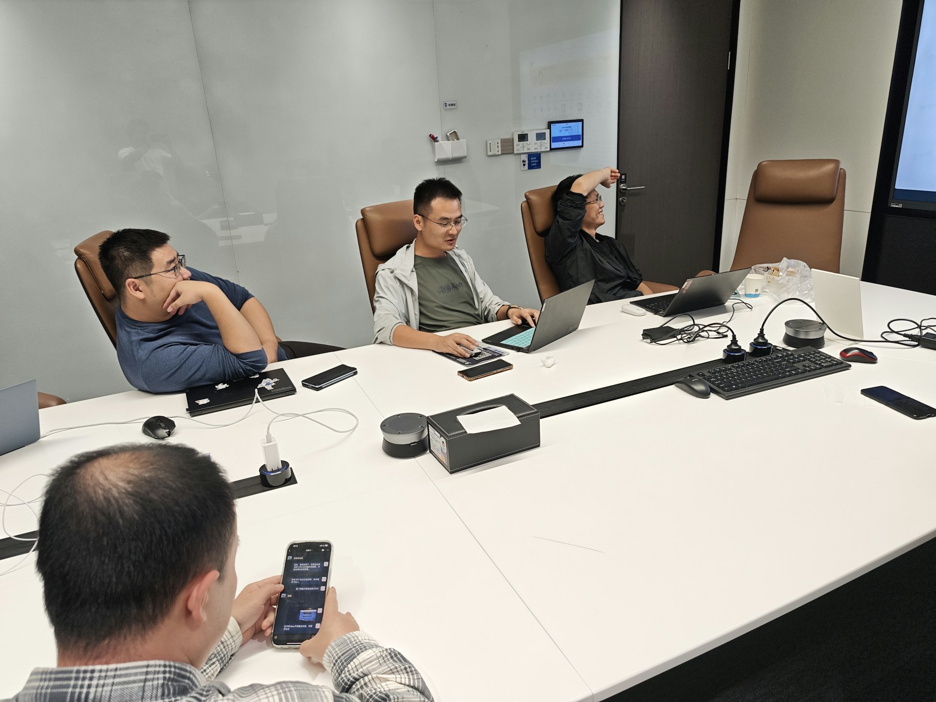 Colleagues working together in a bright office.