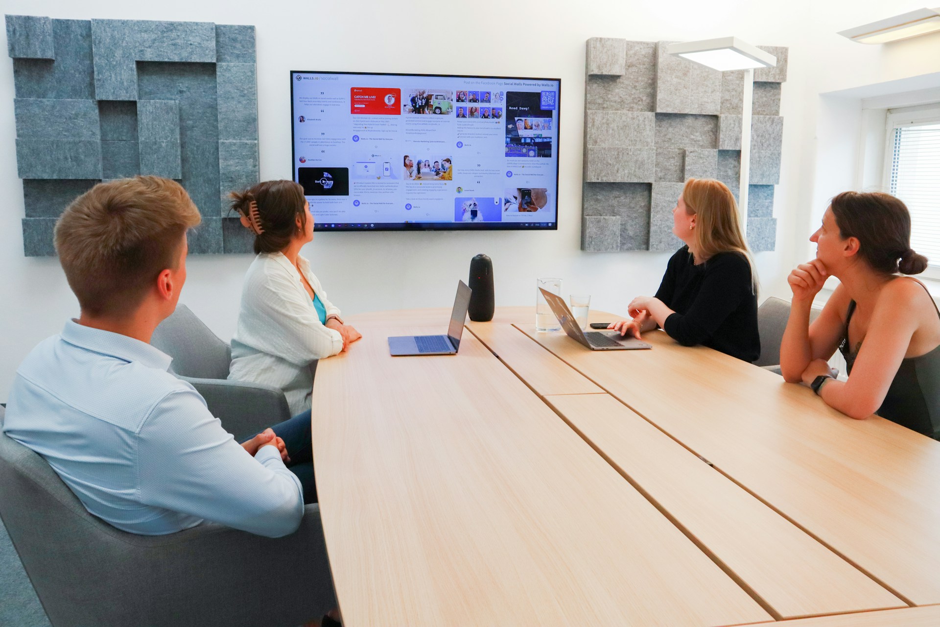 A polished office interior with a welcoming collaborative feel.